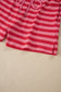 Red Stripe Puff Short Sleeve T Shirt Matching Shorts Set