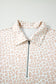 Beige Leopard Zip Polo Top 2pcs Short Set