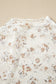 White Mock Neck Short Sleeve Floral Mesh Top
