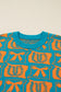 Light Blue Bows & Horseshoes Pattern Western Fashion Print Sweater