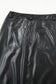 Black Faux Leather Side Slit Maxi Skirt