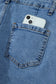 Ivy Seam Detail Pocketed Cuffed Hem Denim Shorts