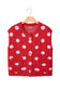 Red Polka Dot Sleeveless Knit Button Drop Shoulder Sweater Vest