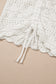 Beige Trendy Hollowed Knit V Neck Drawstring Sweater Vest
