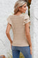 Casual Wavy Textured Ruffle Sleeve Top