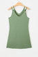 Grass Green Solid Color Lace Detail V Neck Sleeveless Shift Mini Dress
