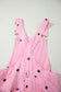 Phalaenopsis Polka Dot Print Bib Pocket Denim Barrel Overalls Jumpsuit