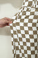 White Checkered Print Denim Barrel Pants