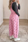 Phalaenopsis Polka Dot Print Bib Pocket Denim Barrel Overalls Jumpsuit