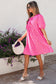 Rose Striped Print Bow Detail Short Puff Sleeve Mini Dress