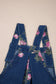 Blue Beau Floral Print Pleated High Waist Wide Leg Denim Jumpsuit