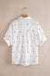 White Little Stars Printed Loose Half Sleeve Loose Shirt