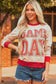 Oatmeal GAME DAY Letter Graphic Varsity Striped Detail Baggy Sweatshirt