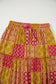 Orange Tiered Paisley Print Pocketed Maxi Skirt