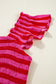 Rose Stripe Flutter Sleeve Smocked Bodice Tiered Maxi Dress
