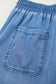 Beau Blue Drawstring Elastic Waist Pocketed Loose Denim Pants