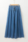 Dusk Blue Mineral Wash Button Fly Waist Wide Leg Jeans