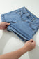 Ivy Seam Detail Pocketed Cuffed Hem Denim Shorts