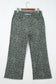 Gray Leopard Frayed Edge Wide Leg High Waist Jeans