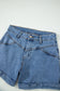 Ivy Seam Detail Pocketed Cuffed Hem Denim Shorts