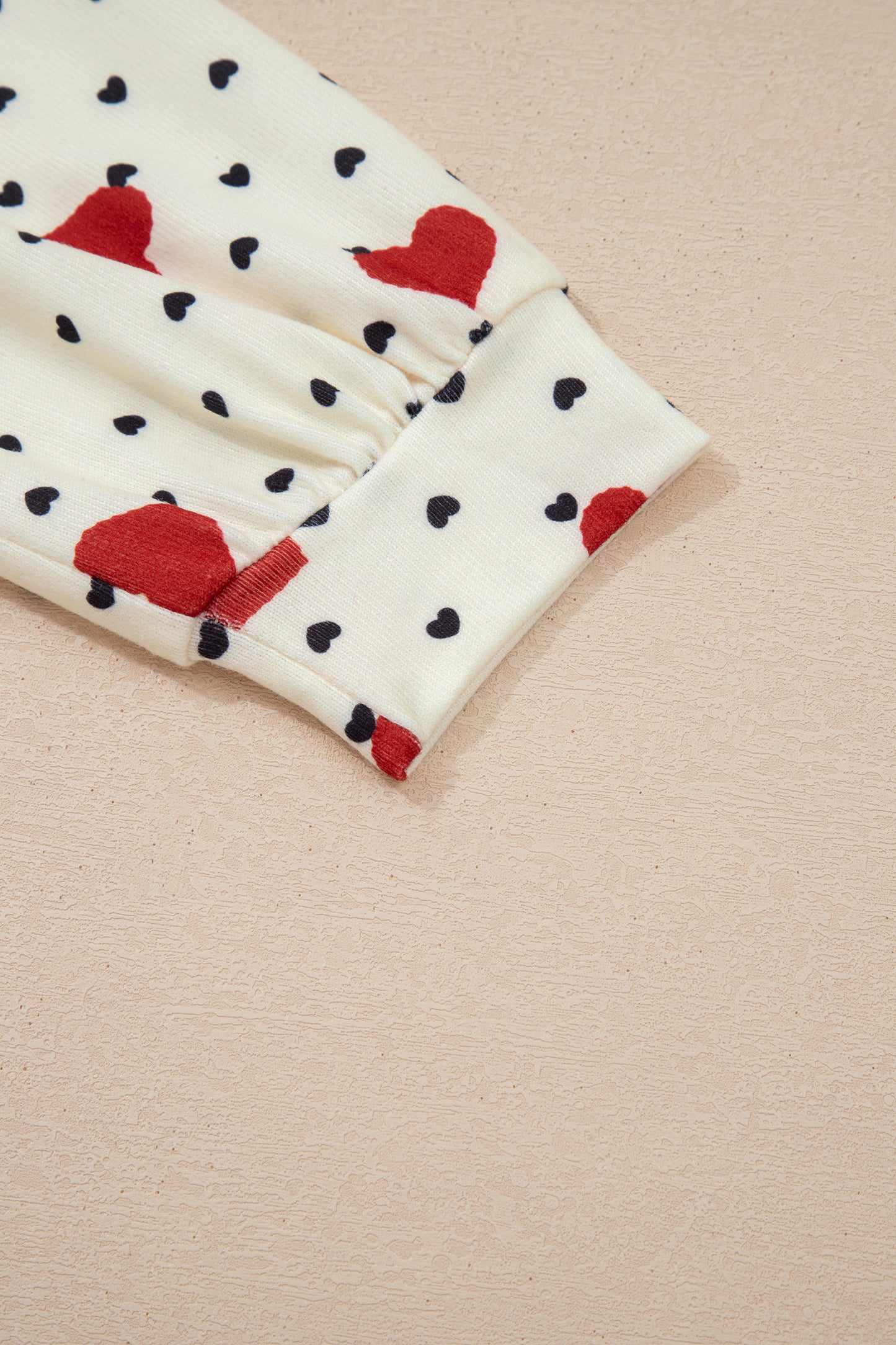 Beige Flower Heart Festive Valentine Blouse