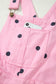 Phalaenopsis Polka Dot Print Bib Pocket Denim Barrel Overalls Jumpsuit
