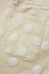 Khaki Polka Dot Print Raw Hem Shift Jeans