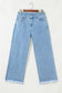 Myosotis Acid Washed High Rise Cropped Wide Leg Jeans