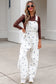 Phalaenopsis Polka Dot Print Bib Pocket Denim Barrel Overalls Jumpsuit
