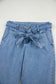 Beau Blue Western Washed Bow Knot Sash Wide Leg Jeans