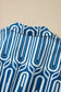 Blue Geometric Print Short Sleeve Drawstring Shirt Collar Dress