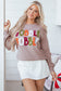 Dark Khaki GOBBLE Letter Graphic Thanksgiving Shift Sweatshirt