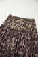 Brown Camo Print Wide Leg Casual Pants
