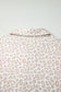Beige Leopard Zip Polo Top 2pcs Short Set
