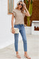 Casual Wavy Textured Ruffle Sleeve Top