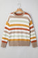Multicolour Striped Colorblock Drop Shoulder Plus Size Sweater