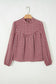 Coral Country Plaid Long Sleeve Button Keyhole Pleated Loose Blouse