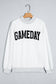 Light Grey High Neck GAMEDAY/ FOOTBALL Double Side Printed Reversible Sweatshirt