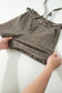 Black Leopard Print Loose Denim Shorts