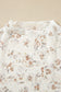 White Mock Neck Short Sleeve Floral Mesh Top