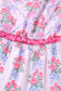 Purple Tiered Ruffles Sleeveless Summer Floral Dress