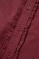 Red Sandalwood Frilled Detail Button Down Ruffle Short Sleeve Denim Mini Dress