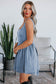 Myosotis Square Neck Bowknot A-line Sleeveless Denim Dress