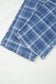 Sky Blue Plaid Denim Grommet Drawstring Waist Ankle-Length Jeans