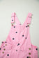 Phalaenopsis Polka Dot Print Bib Pocket Denim Barrel Overalls Jumpsuit