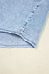 Beau Blue Chest Pocket Raw Hem Denim Loose Shirt Dress