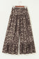 Brown Camo Print Wide Leg Casual Pants