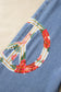 Myosotis Floral Peace Sign Embroidered Patch Wide Leg Jeans