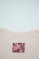 Beige Paisley Ethnic Print Contrast Patchwork Long Sleeve Loose Top