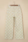 Khaki Polka Dot Print Raw Hem Shift Jeans